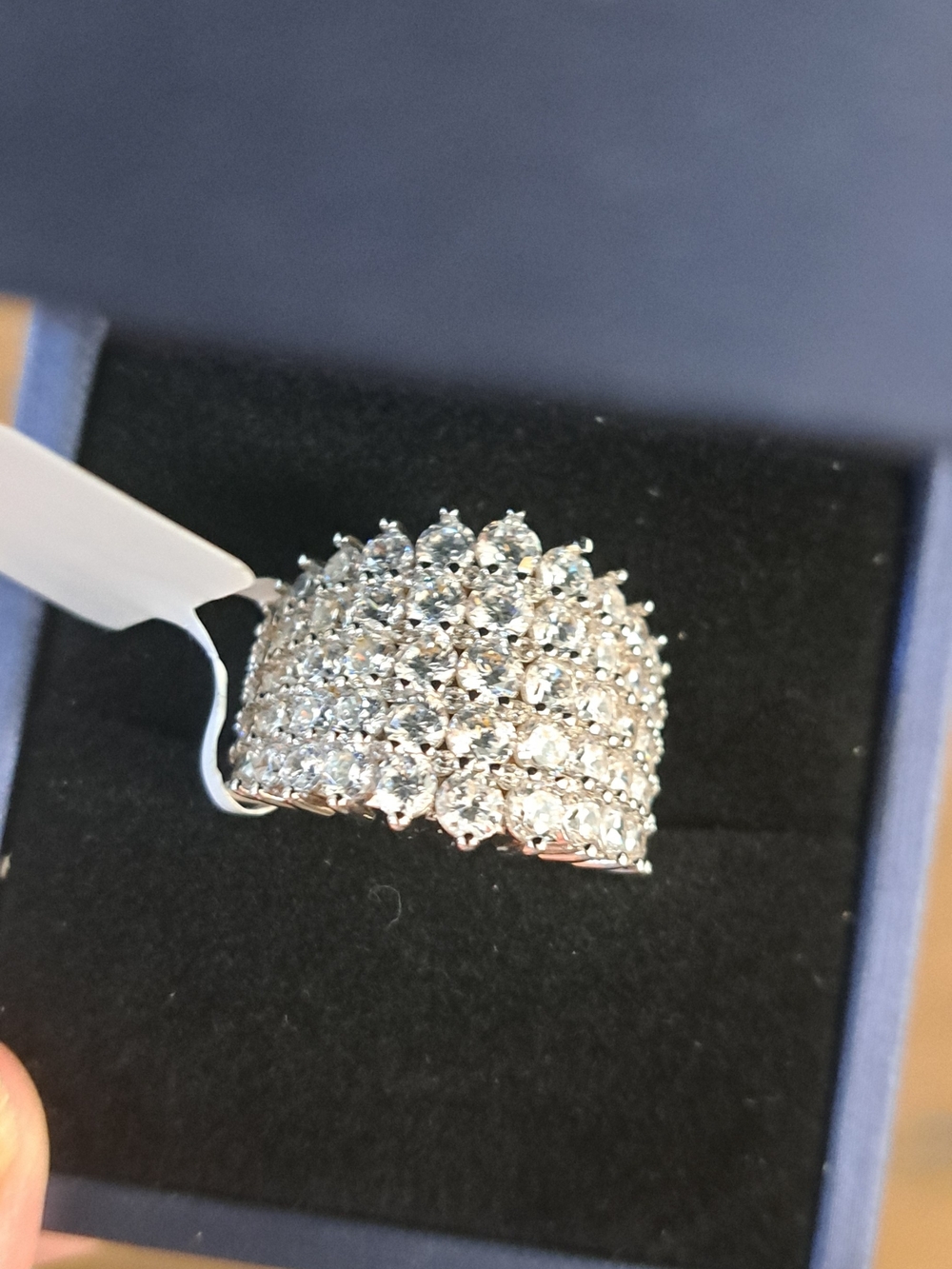 9 CTW Round Cut White Sapphire Clustered Lace Cocktail Ring,925 Sterling Silver